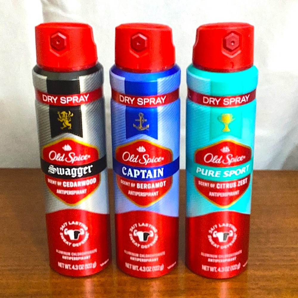 Old Spice Dry Spray Antiperspirant Sweat and Odor Protection Set of 3 - 4.3 oz